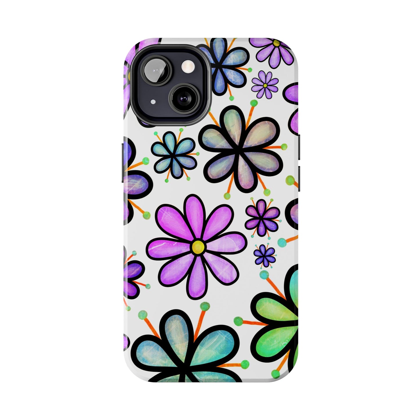 Floral Tough Phone Case, Durable Drop Protection Phone Cover