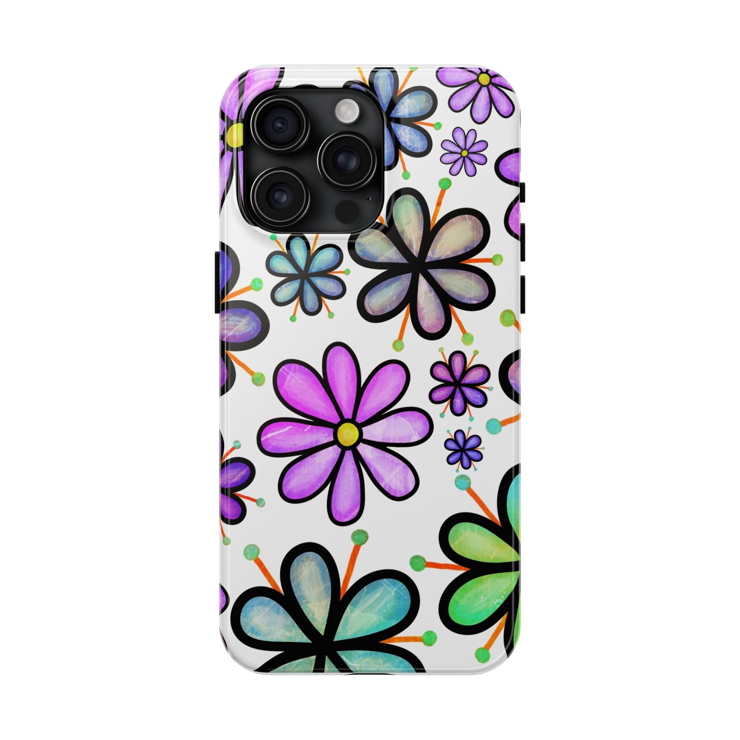 Floral Tough Phone Case, Durable Drop Protection Phone Cover