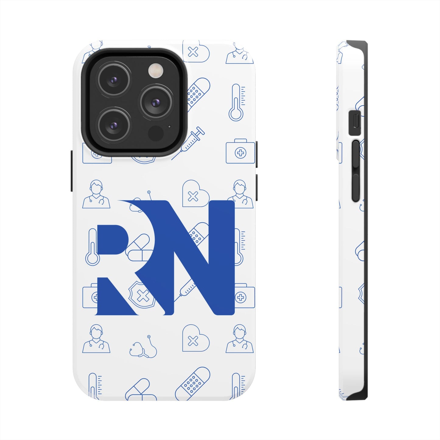RN Nursing Theme Tough Durable Drop Protection Phone Case, Gift for Nurses, RN Phone Cover