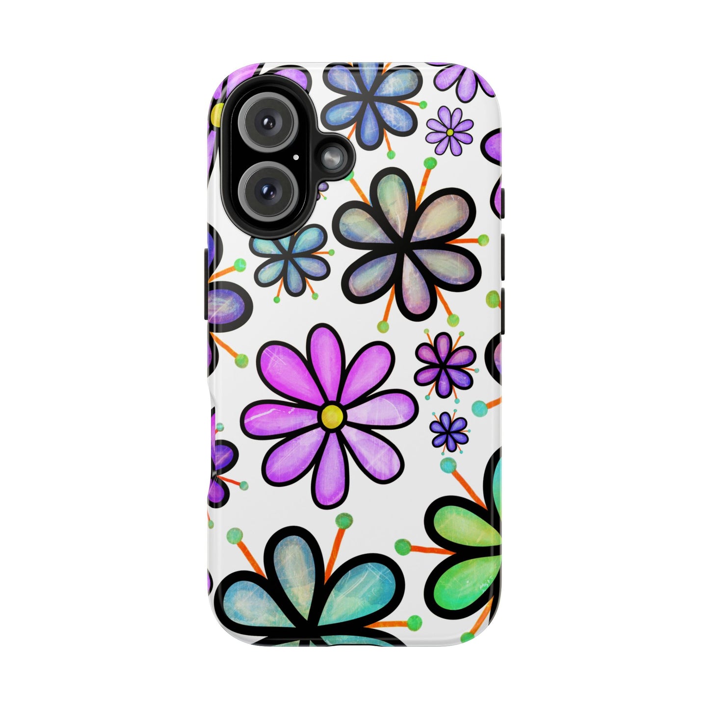 Floral Tough Phone Case, Durable Drop Protection Phone Cover