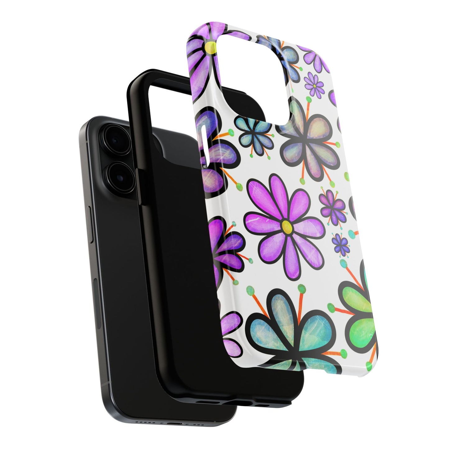 Floral Tough Phone Case, Durable Drop Protection Phone Cover