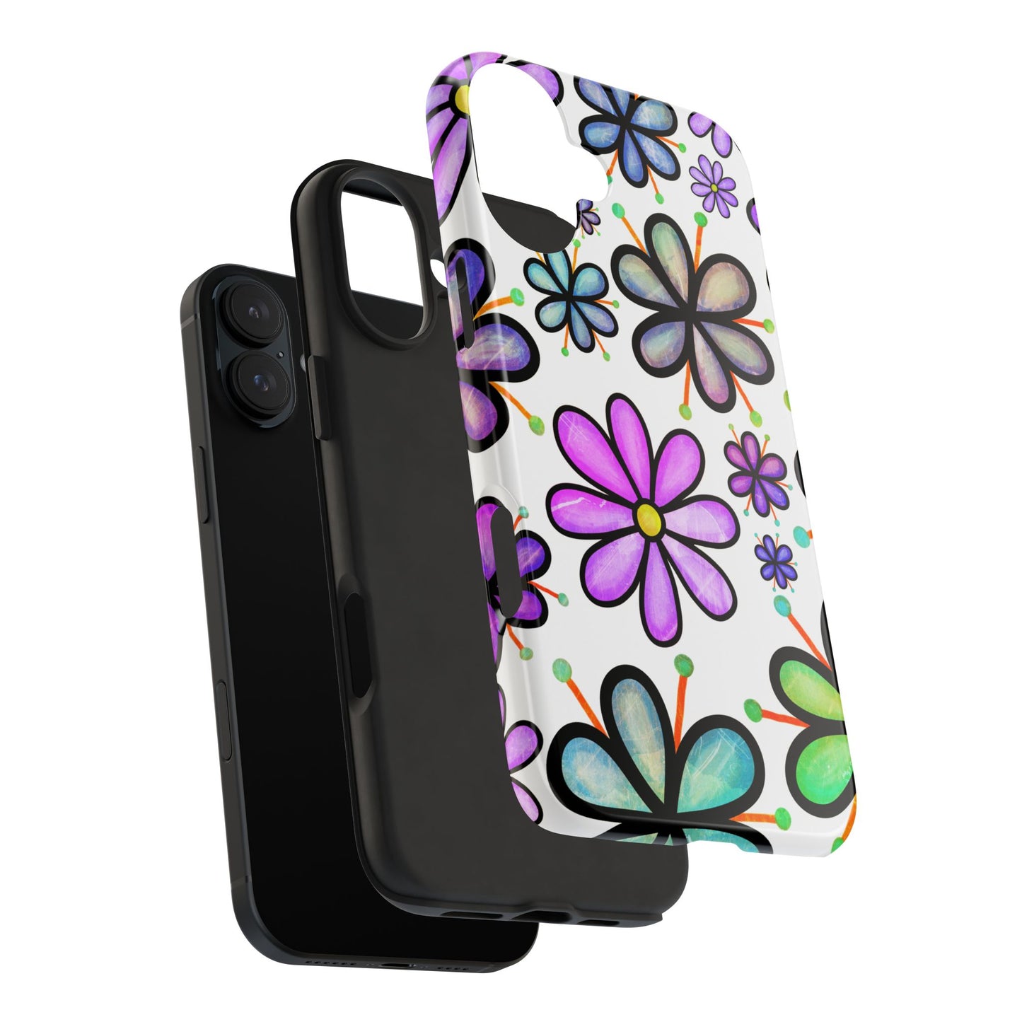 Floral Tough Phone Case, Durable Drop Protection Phone Cover