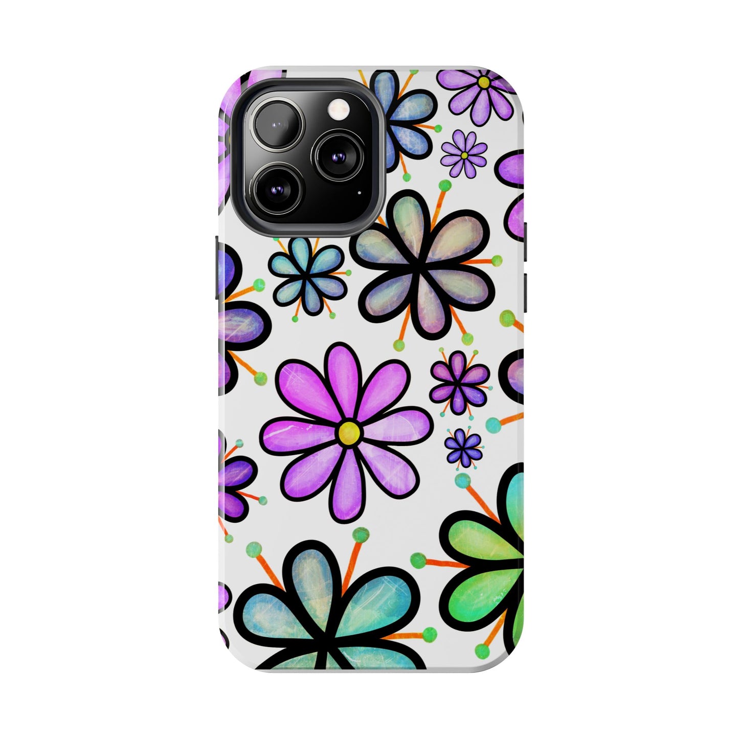 Floral Tough Phone Case, Durable Drop Protection Phone Cover