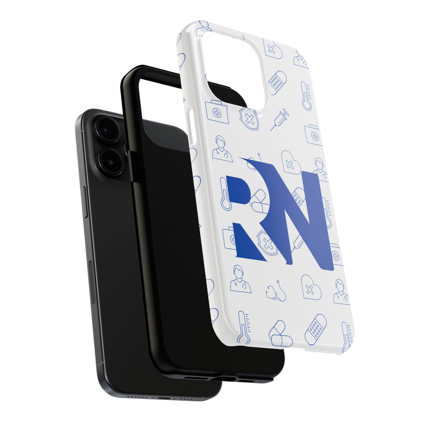 RN Nursing Theme Tough Durable Drop Protection Phone Case, Gift for Nurses, RN Phone Cover