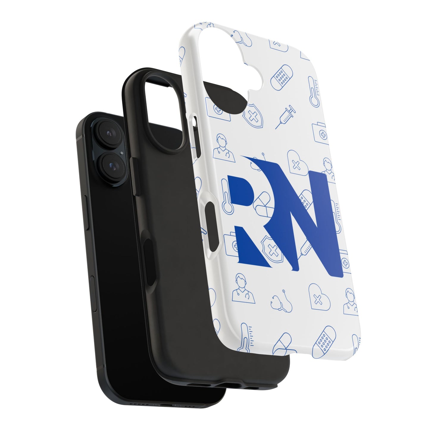 RN Nursing Theme Tough Durable Drop Protection Phone Case, Gift for Nurses, RN Phone Cover