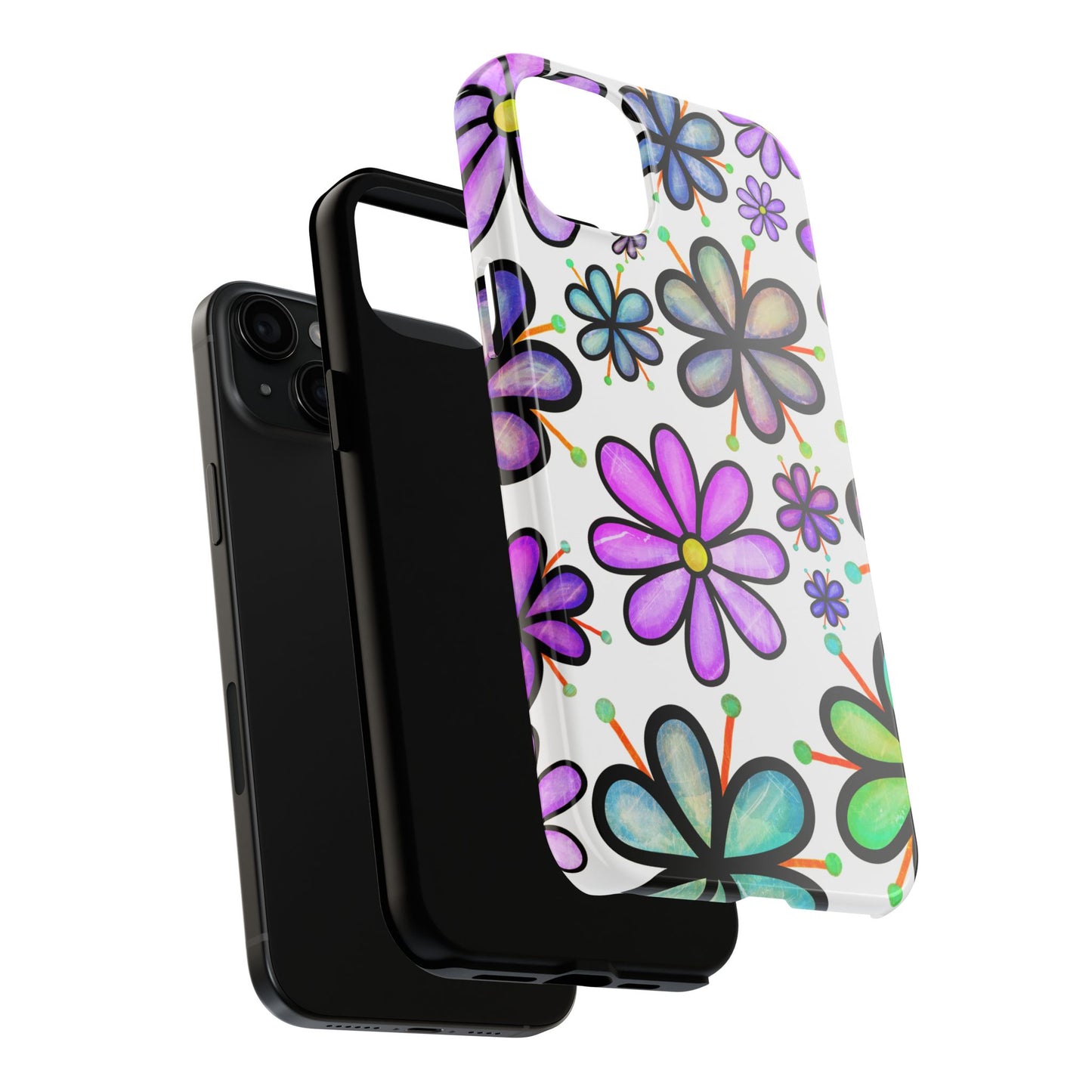 Floral Tough Phone Case, Durable Drop Protection Phone Cover