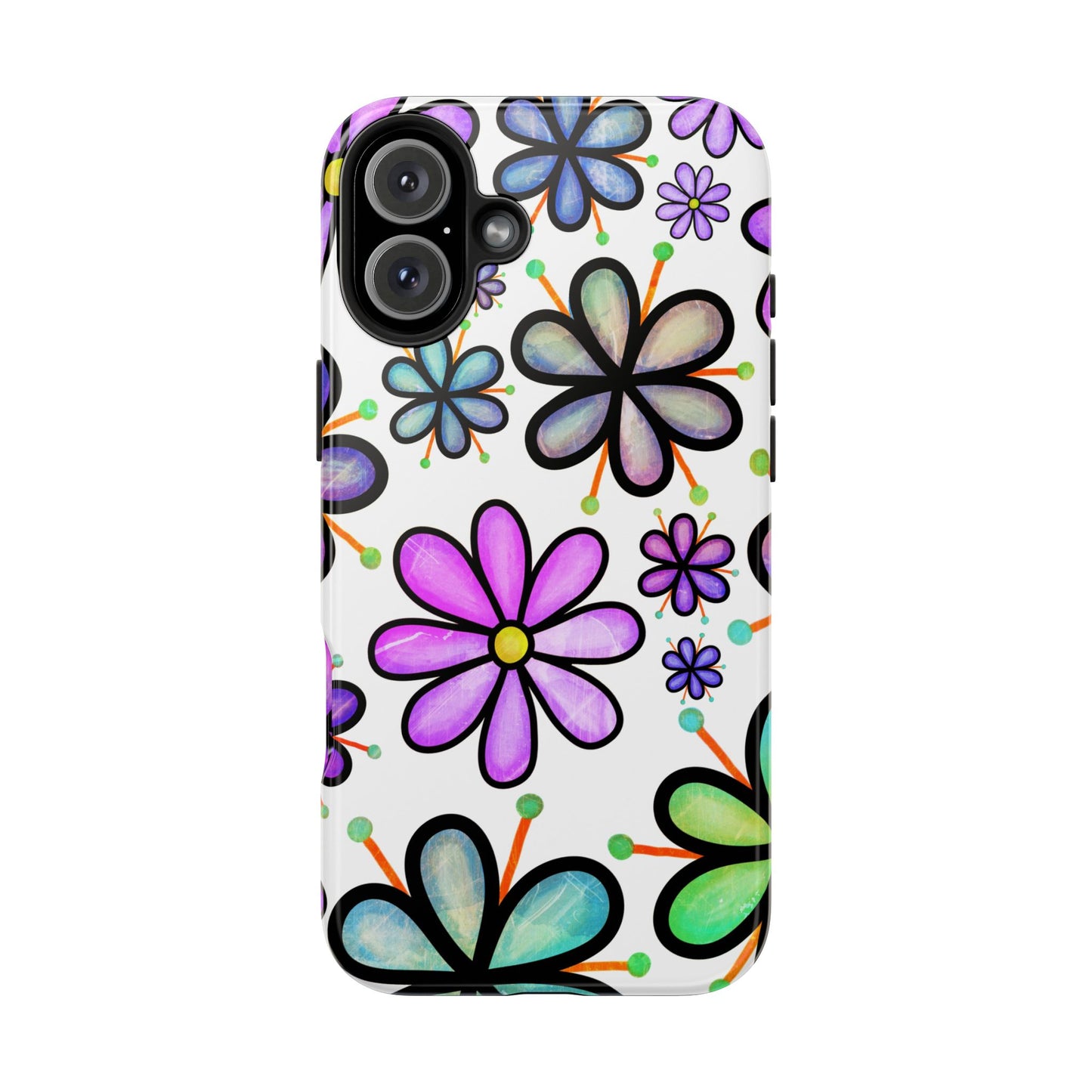 Floral Tough Phone Case, Durable Drop Protection Phone Cover