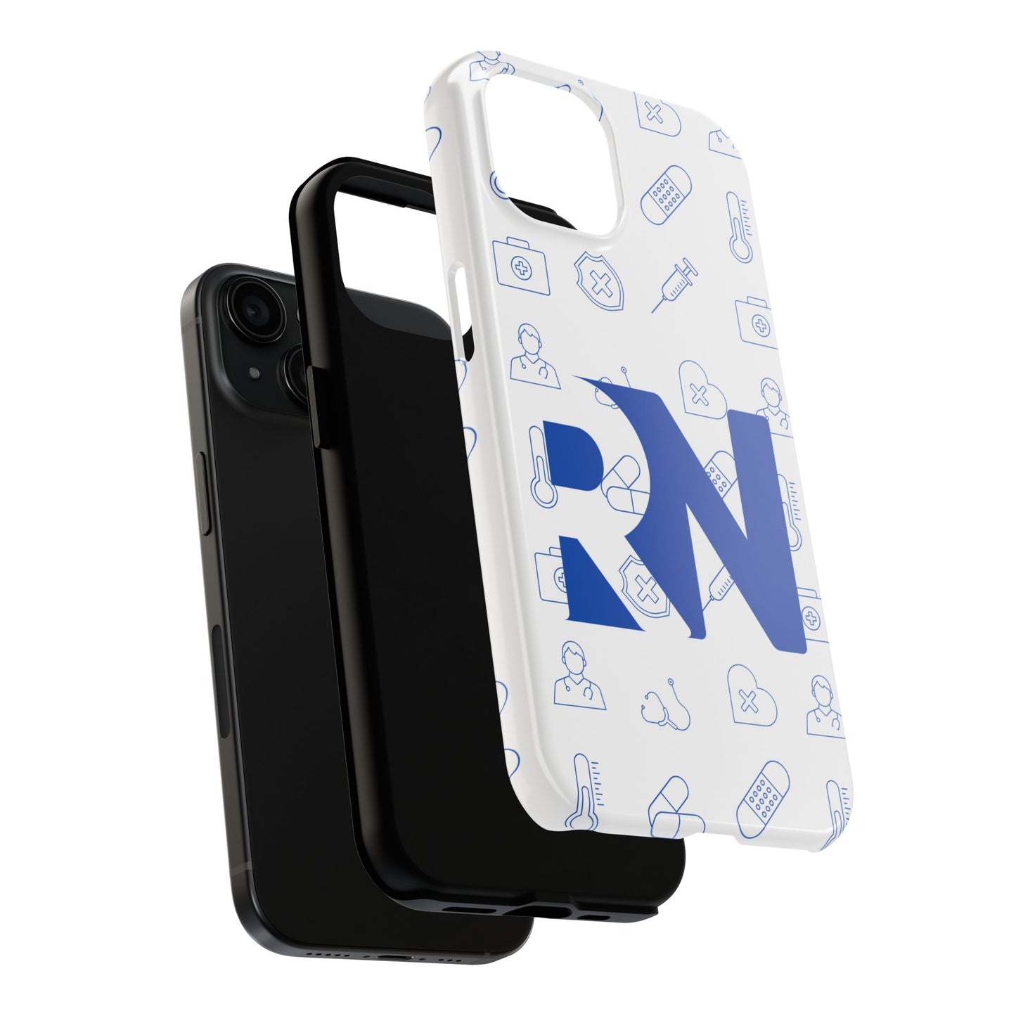 RN Nursing Theme Tough Durable Drop Protection Phone Case, Gift for Nurses, RN Phone Cover