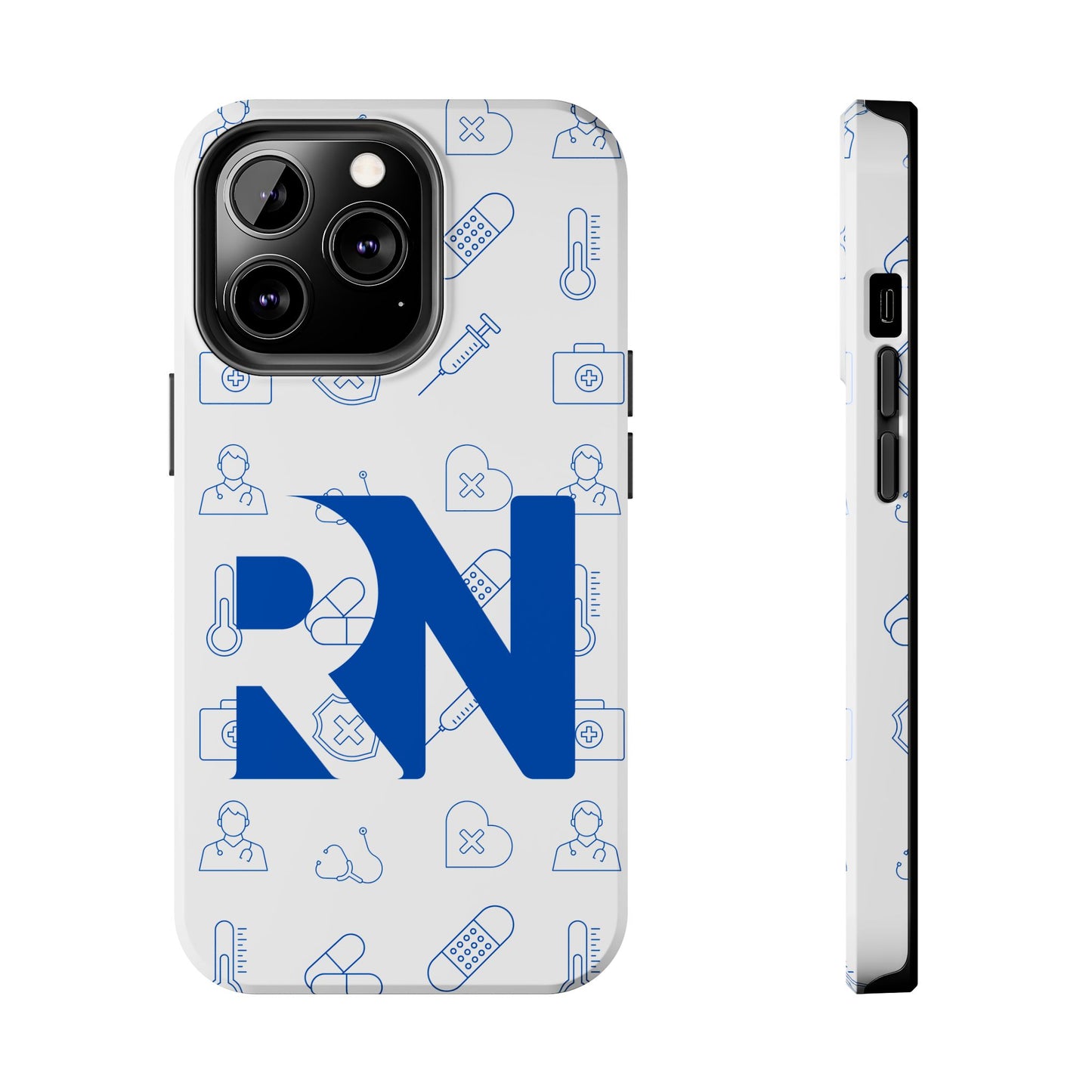 RN Nursing Theme Tough Durable Drop Protection Phone Case, Gift for Nurses, RN Phone Cover