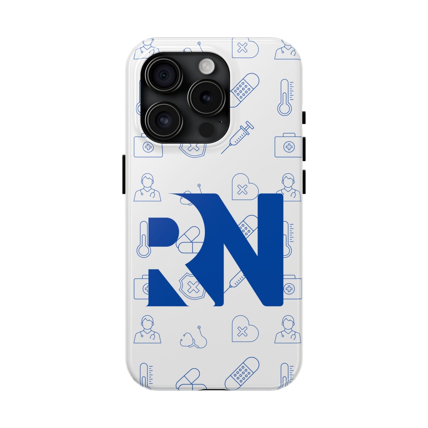 RN Nursing Theme Tough Durable Drop Protection Phone Case, Gift for Nurses, RN Phone Cover
