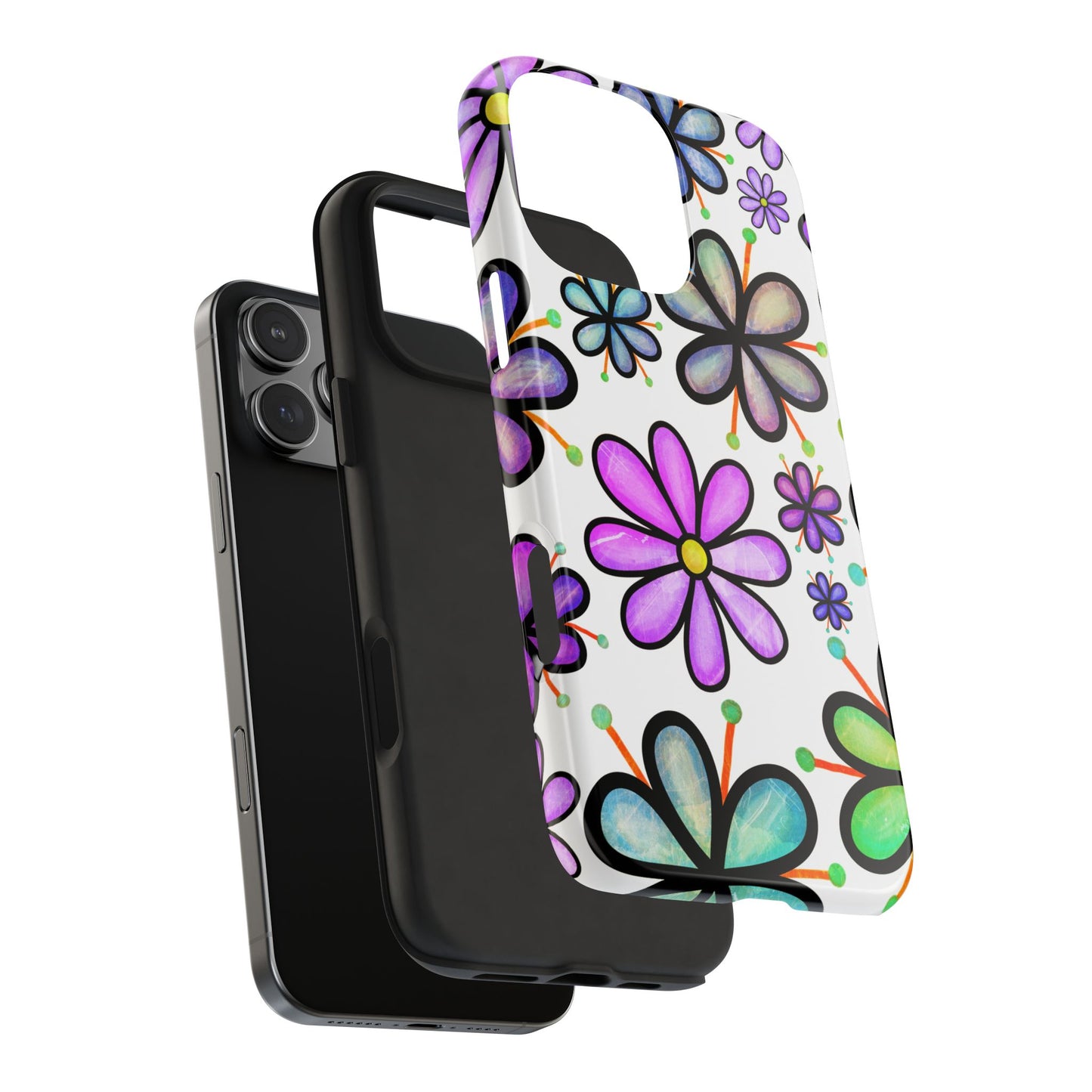 Floral Tough Phone Case, Durable Drop Protection Phone Cover