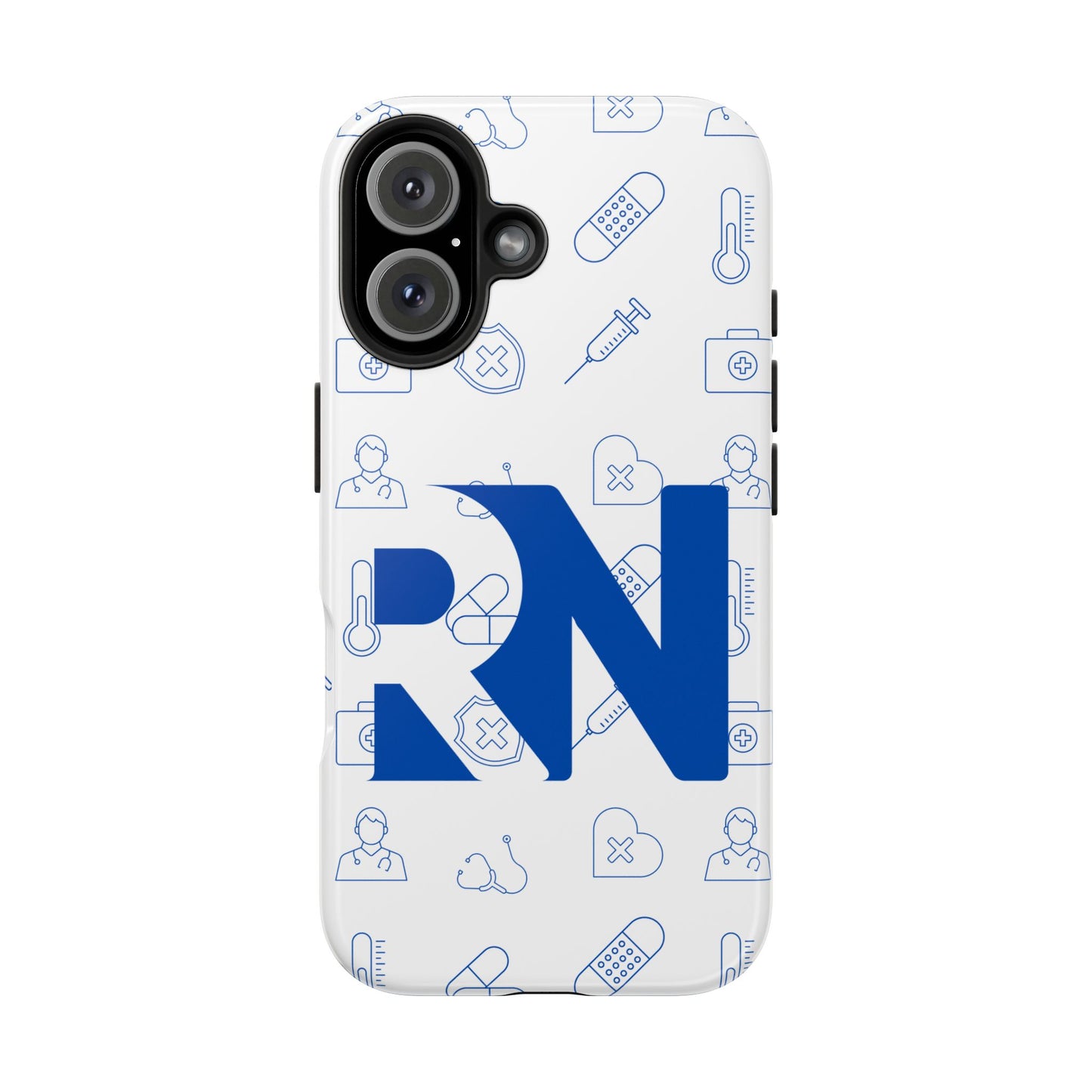 RN Nursing Theme Tough Durable Drop Protection Phone Case, Gift for Nurses, RN Phone Cover
