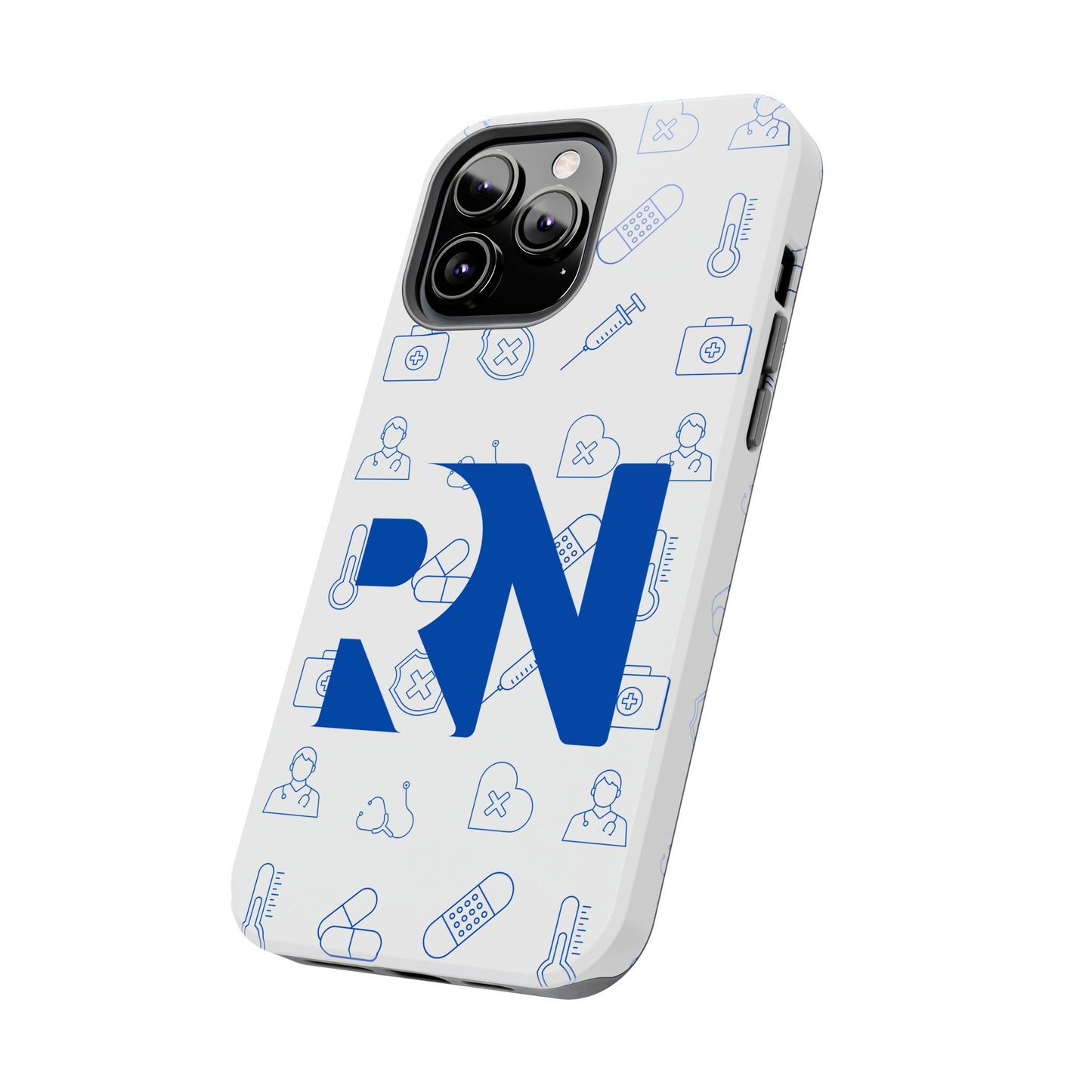 RN Nursing Theme Tough Durable Drop Protection Phone Case, Gift for Nurses, RN Phone Cover