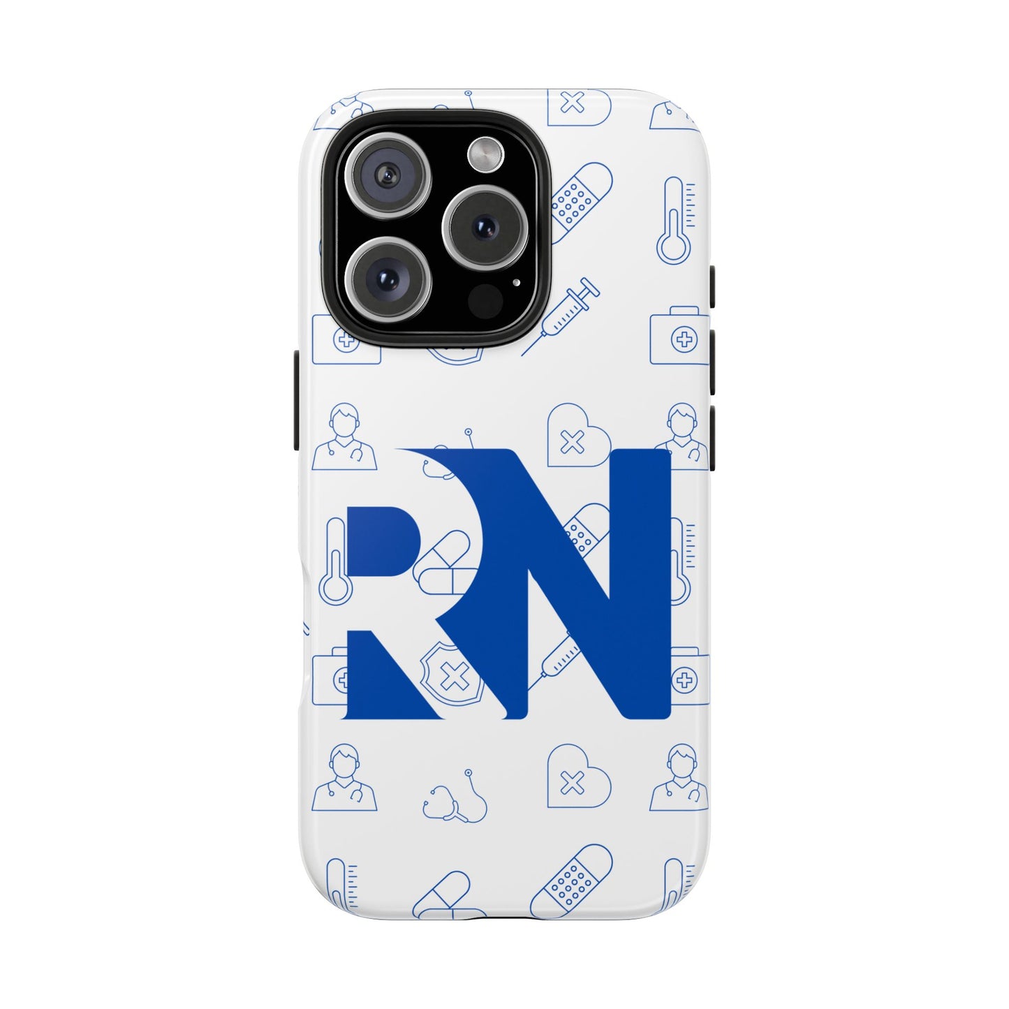 RN Nursing Theme Tough Durable Drop Protection Phone Case, Gift for Nurses, RN Phone Cover