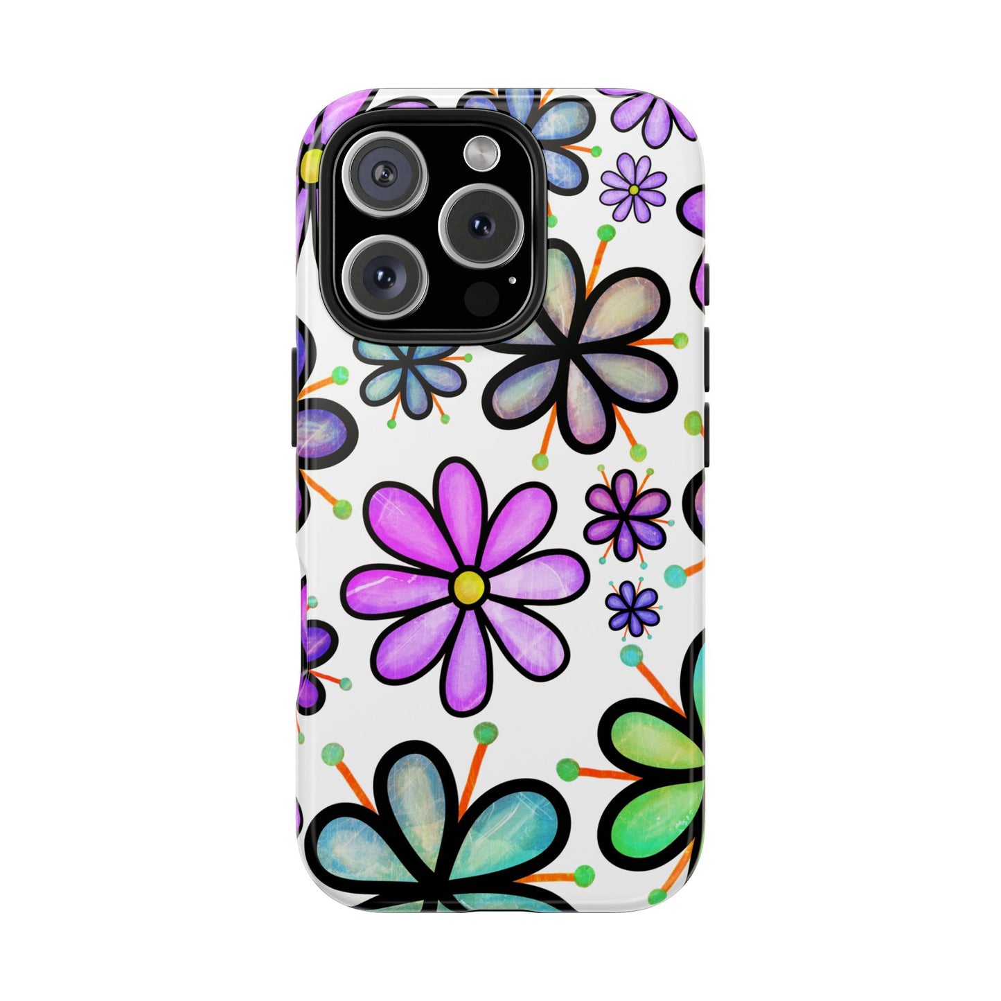Floral Tough Phone Case, Durable Drop Protection Phone Cover
