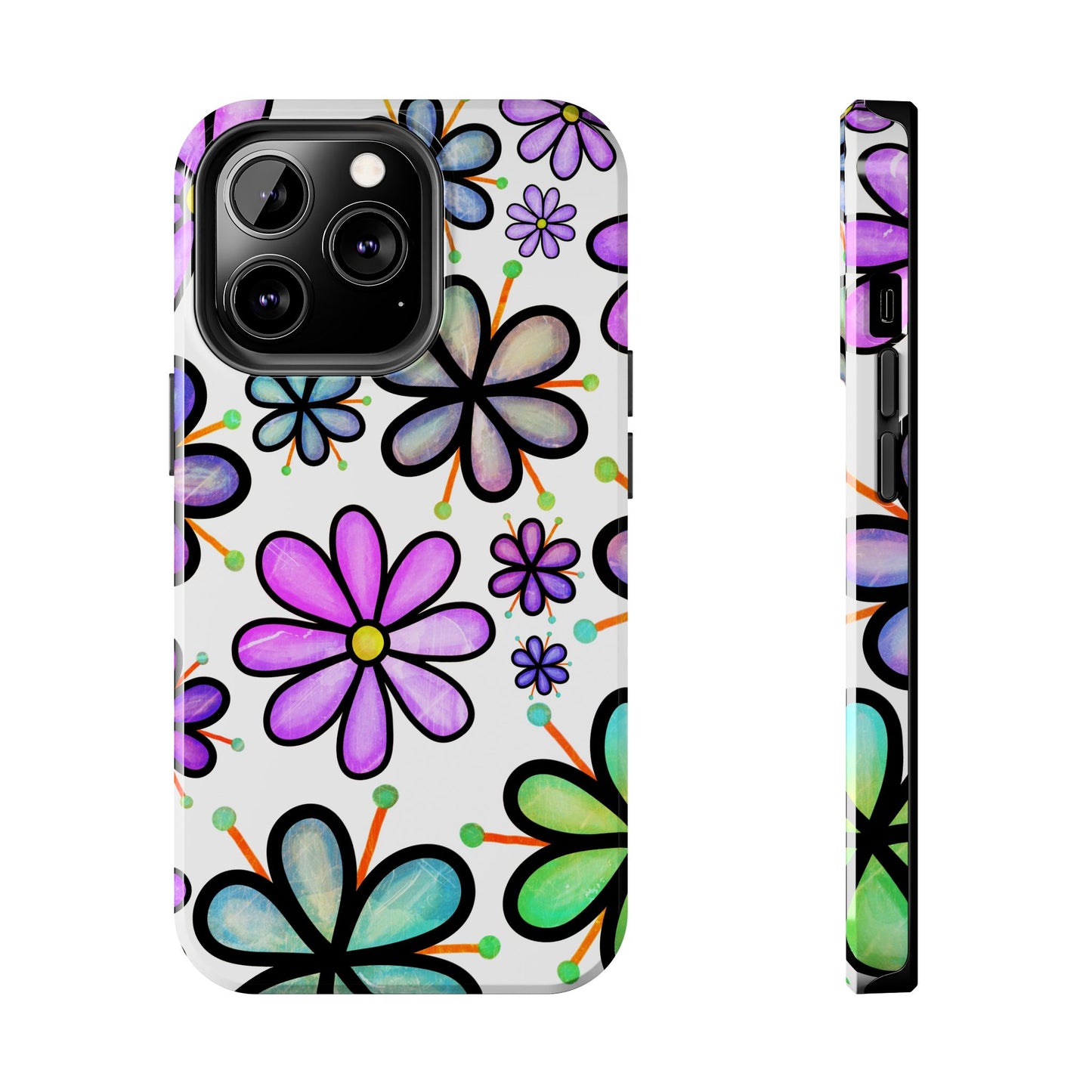 Floral Tough Phone Case, Durable Drop Protection Phone Cover