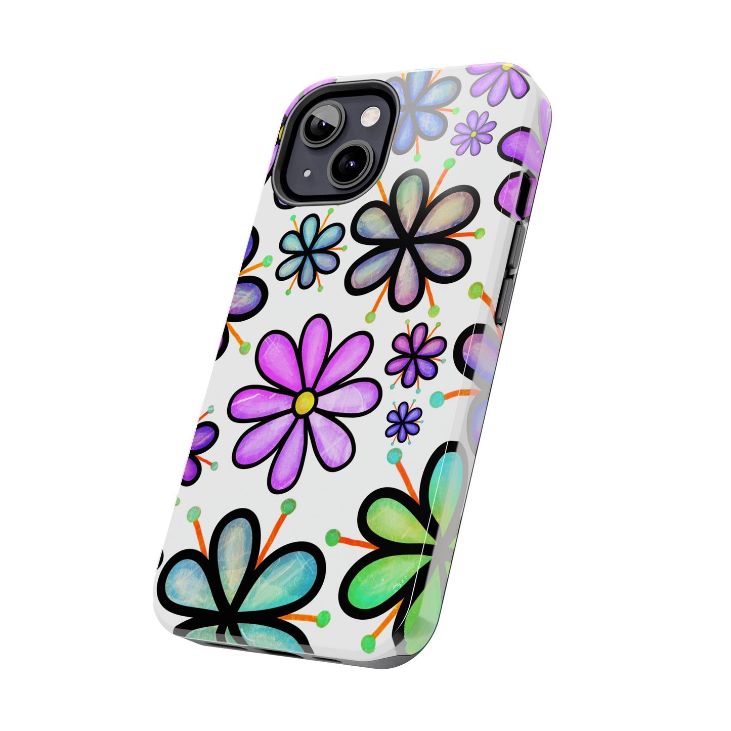 Floral Tough Phone Case, Durable Drop Protection Phone Cover