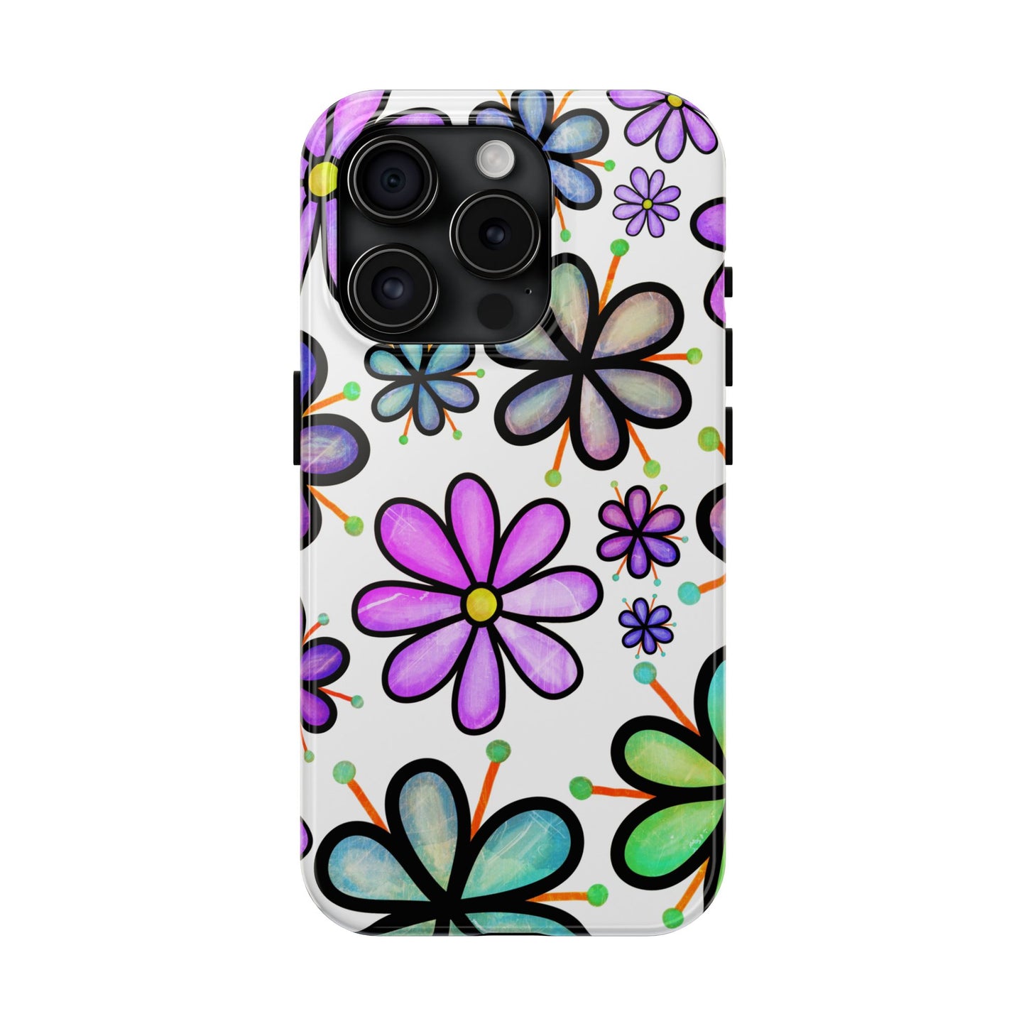 Floral Tough Phone Case, Durable Drop Protection Phone Cover