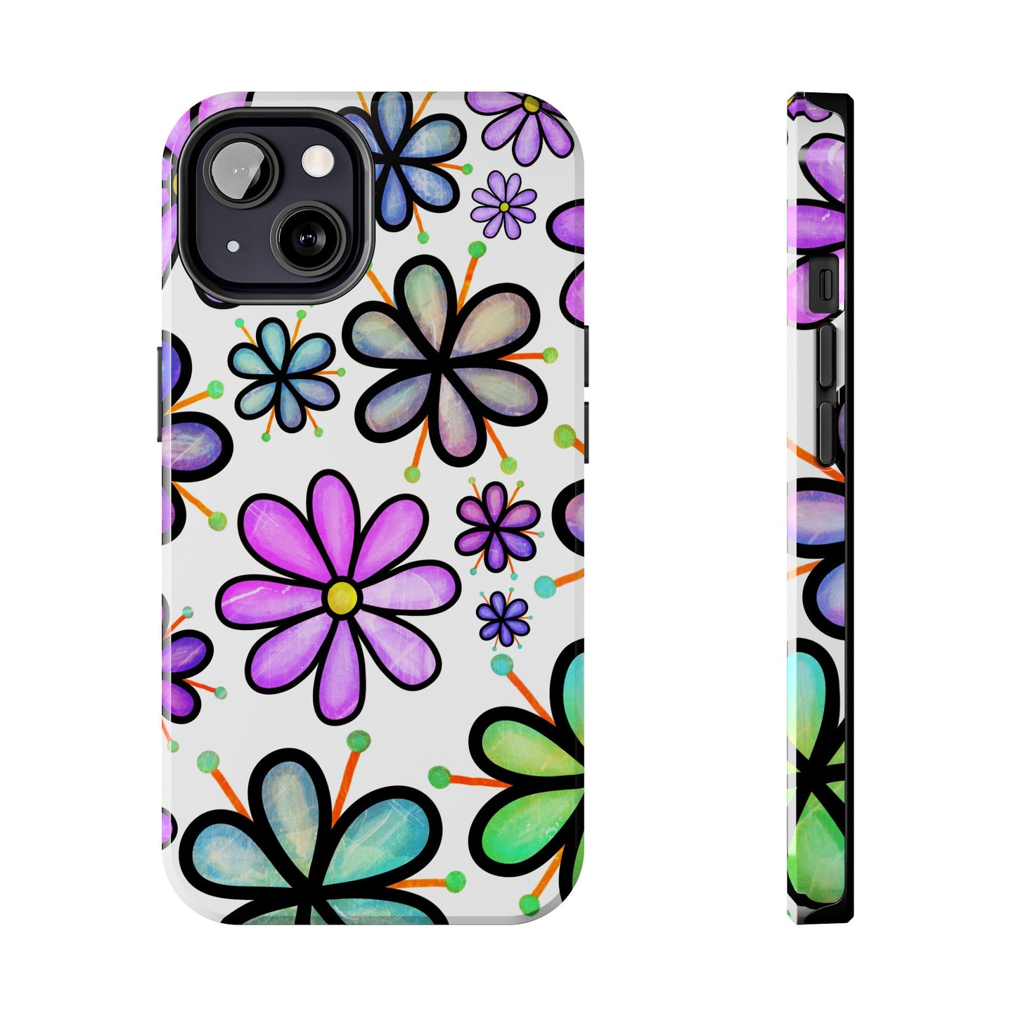 Floral Tough Phone Case, Durable Drop Protection Phone Cover