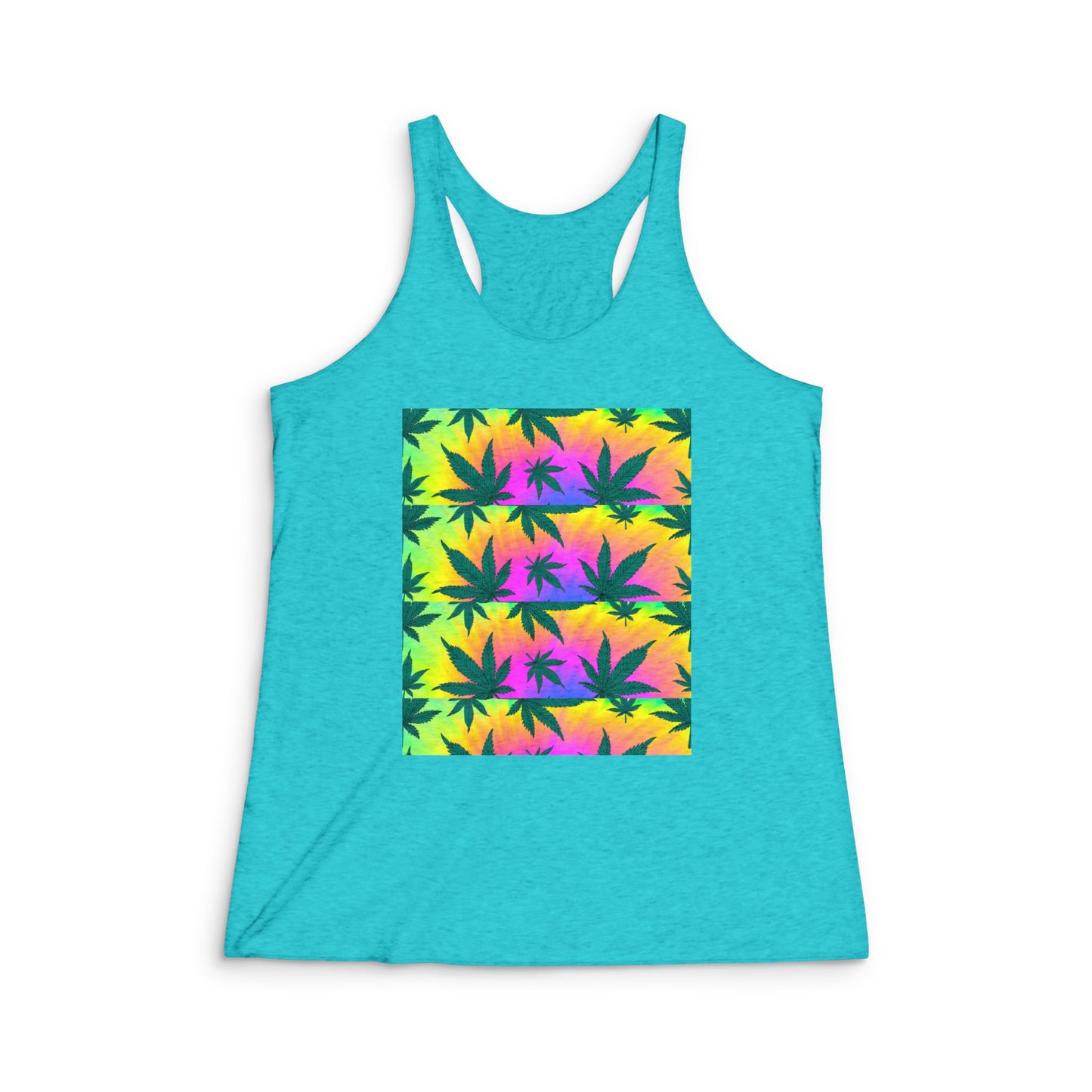 Women's Tri-Blend Racerback Colorful Leaf Design