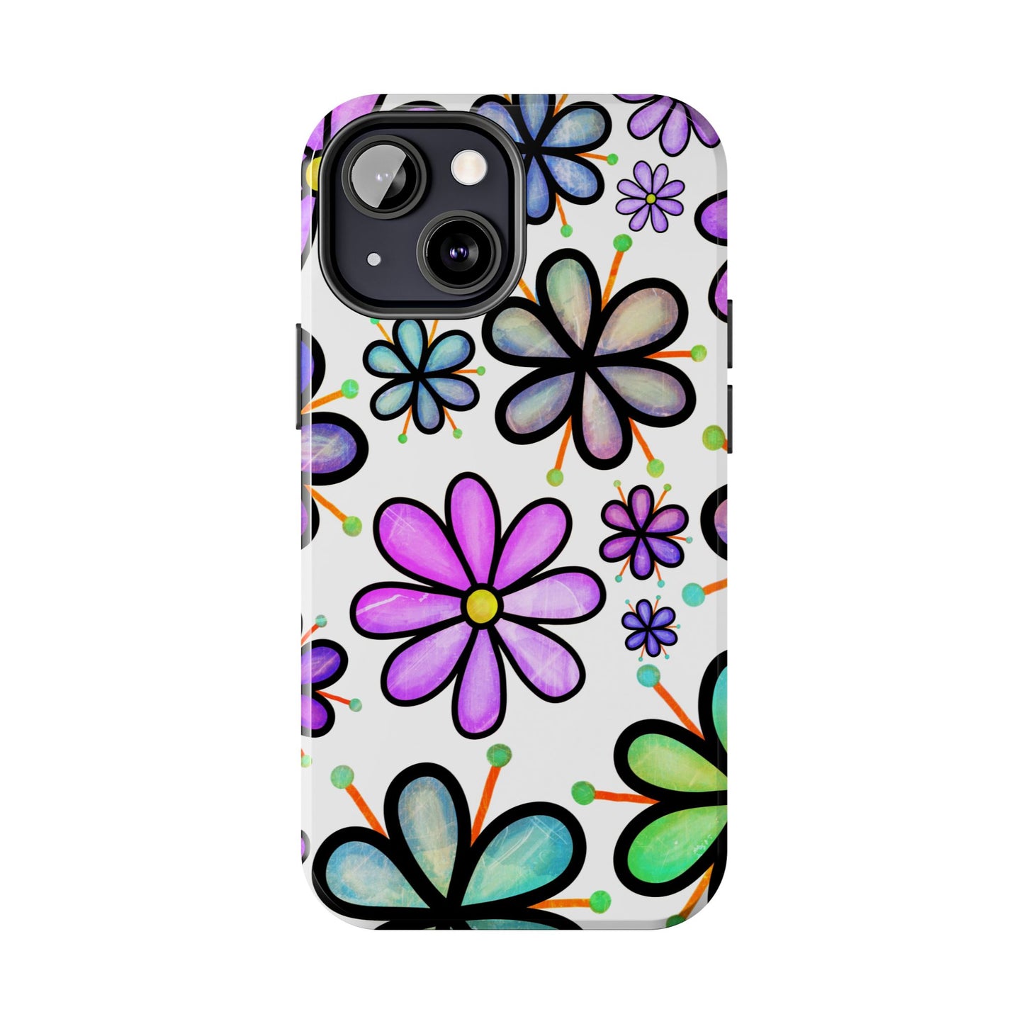 Floral Tough Phone Case, Durable Drop Protection Phone Cover