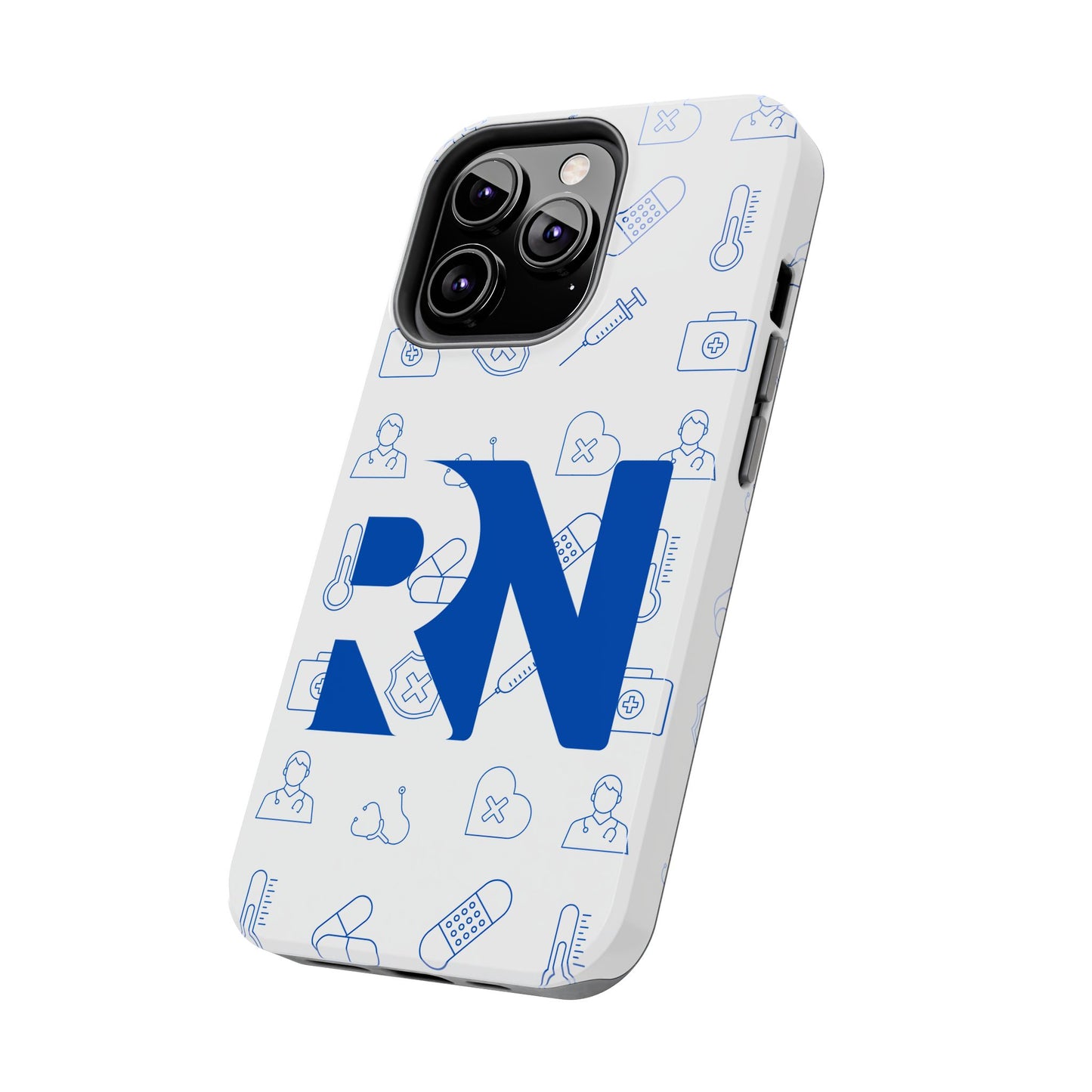 RN Nursing Theme Tough Durable Drop Protection Phone Case, Gift for Nurses, RN Phone Cover