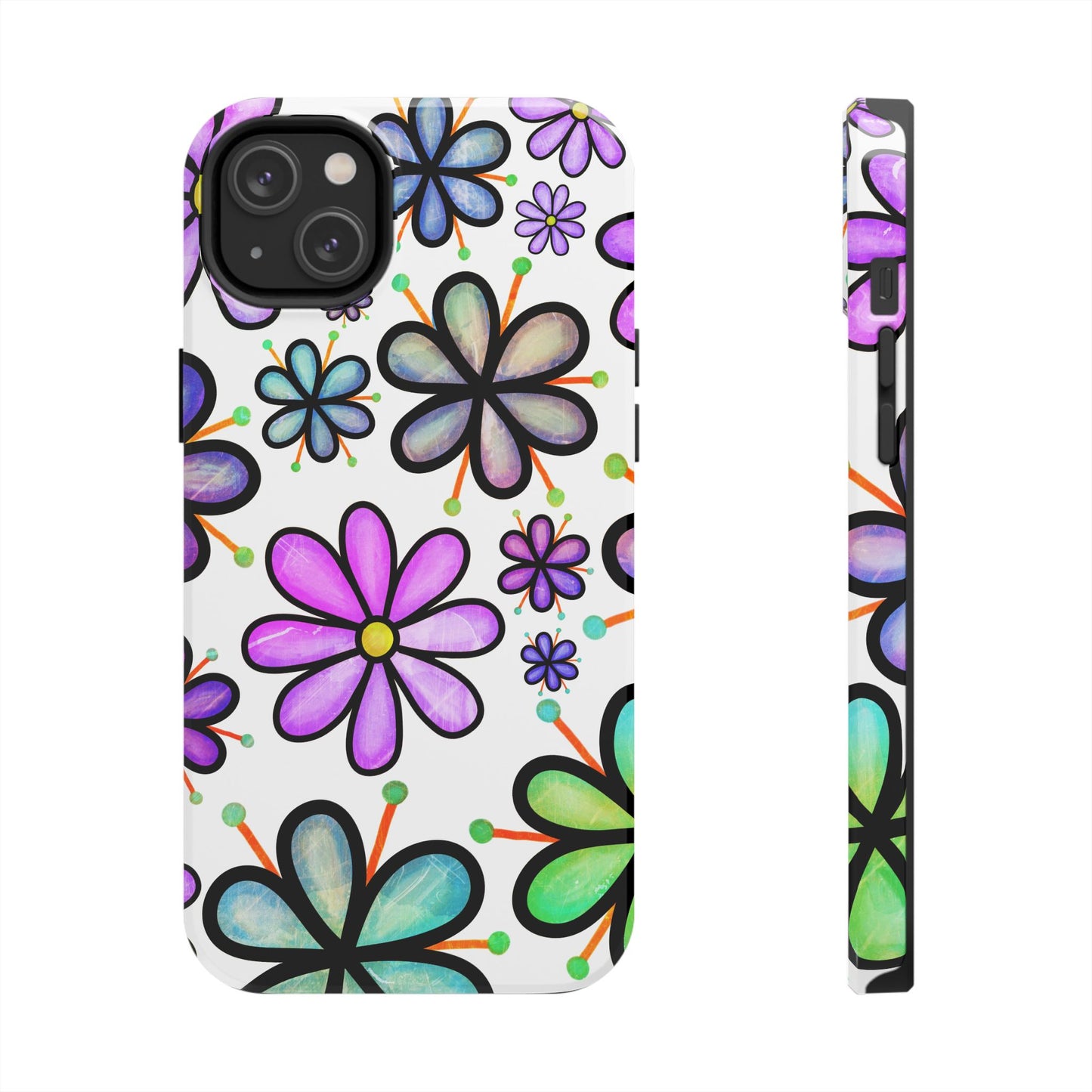 Floral Tough Phone Case, Durable Drop Protection Phone Cover