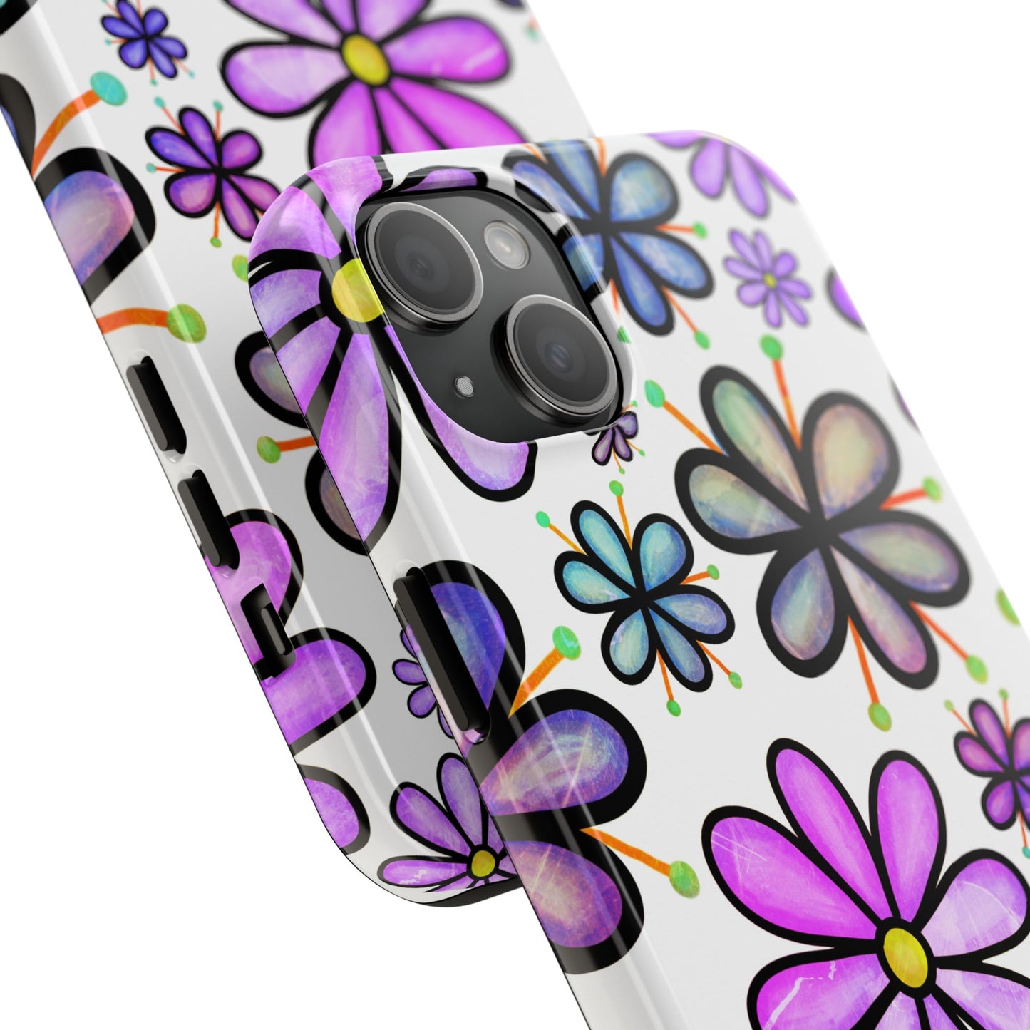 Floral Tough Phone Case, Durable Drop Protection Phone Cover