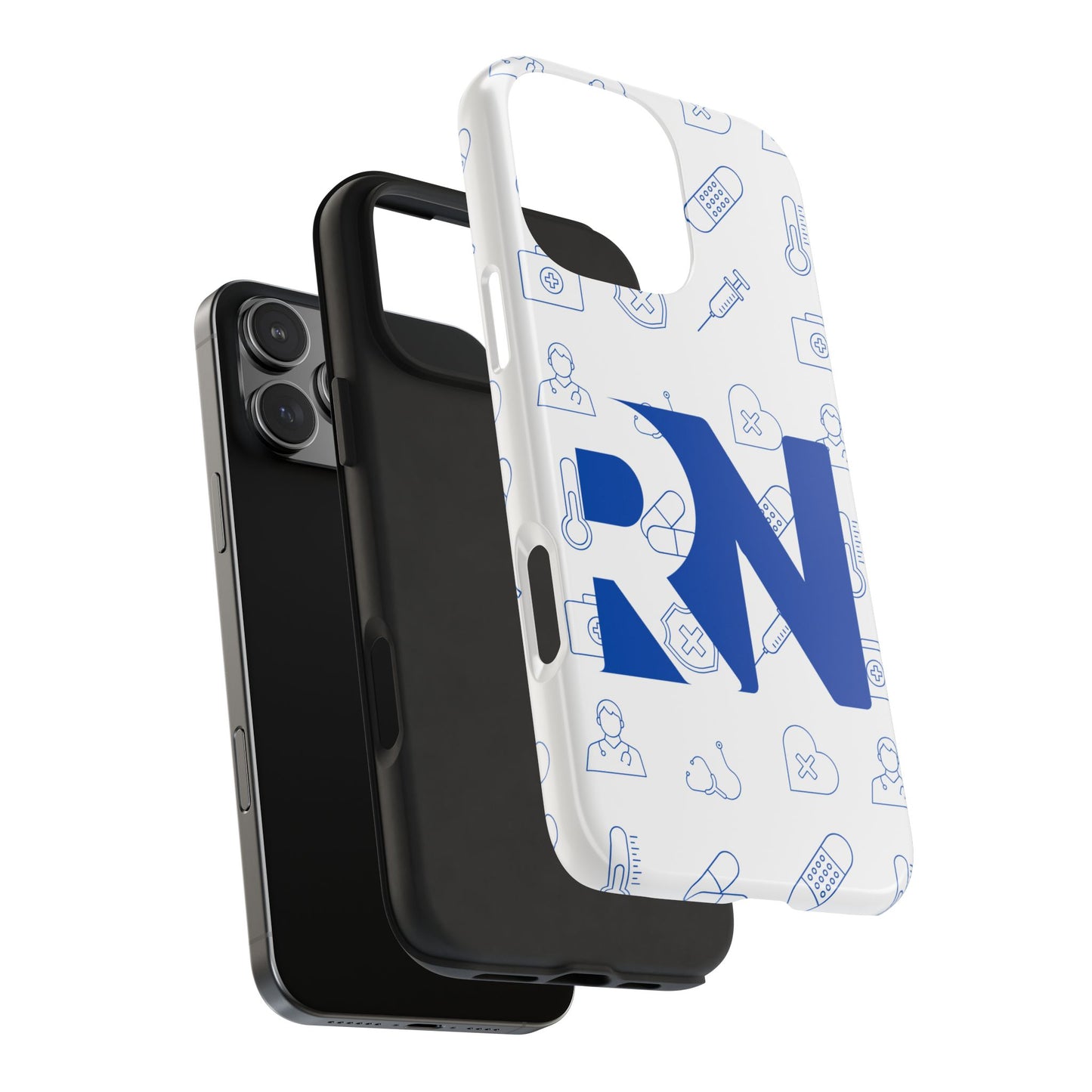 RN Nursing Theme Tough Durable Drop Protection Phone Case, Gift for Nurses, RN Phone Cover