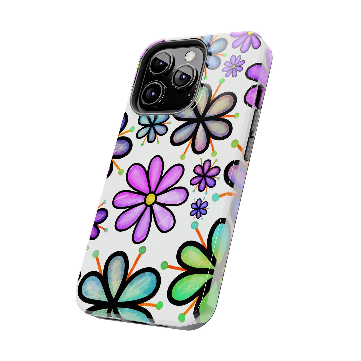 Floral Tough Phone Case, Durable Drop Protection Phone Cover