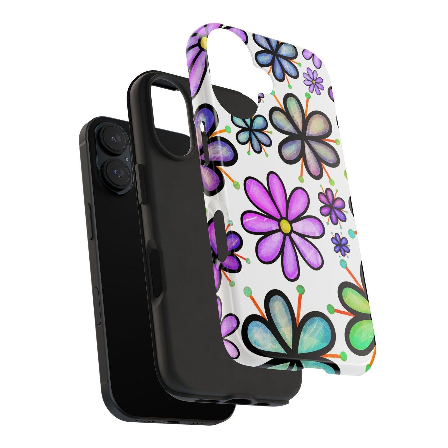 Floral Tough Phone Case, Durable Drop Protection Phone Cover
