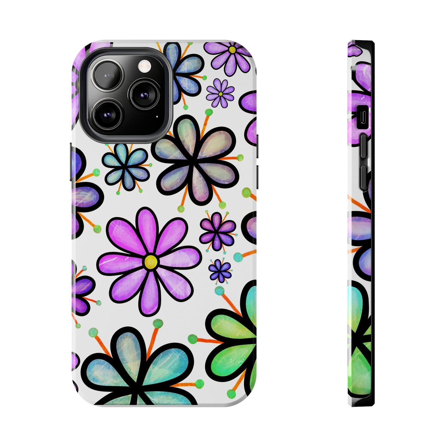 Floral Tough Phone Case, Durable Drop Protection Phone Cover