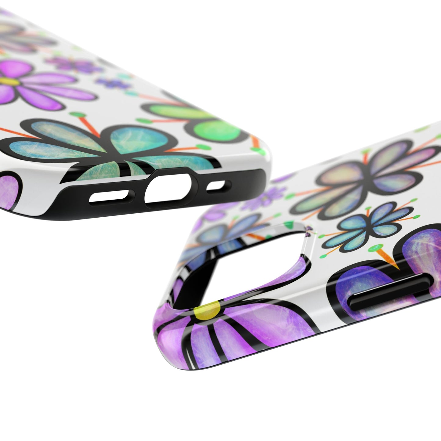 Floral Tough Phone Case, Durable Drop Protection Phone Cover