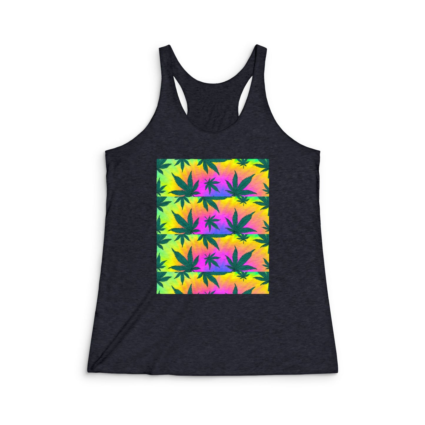 Women's Tri-Blend Racerback Colorful Leaf Design