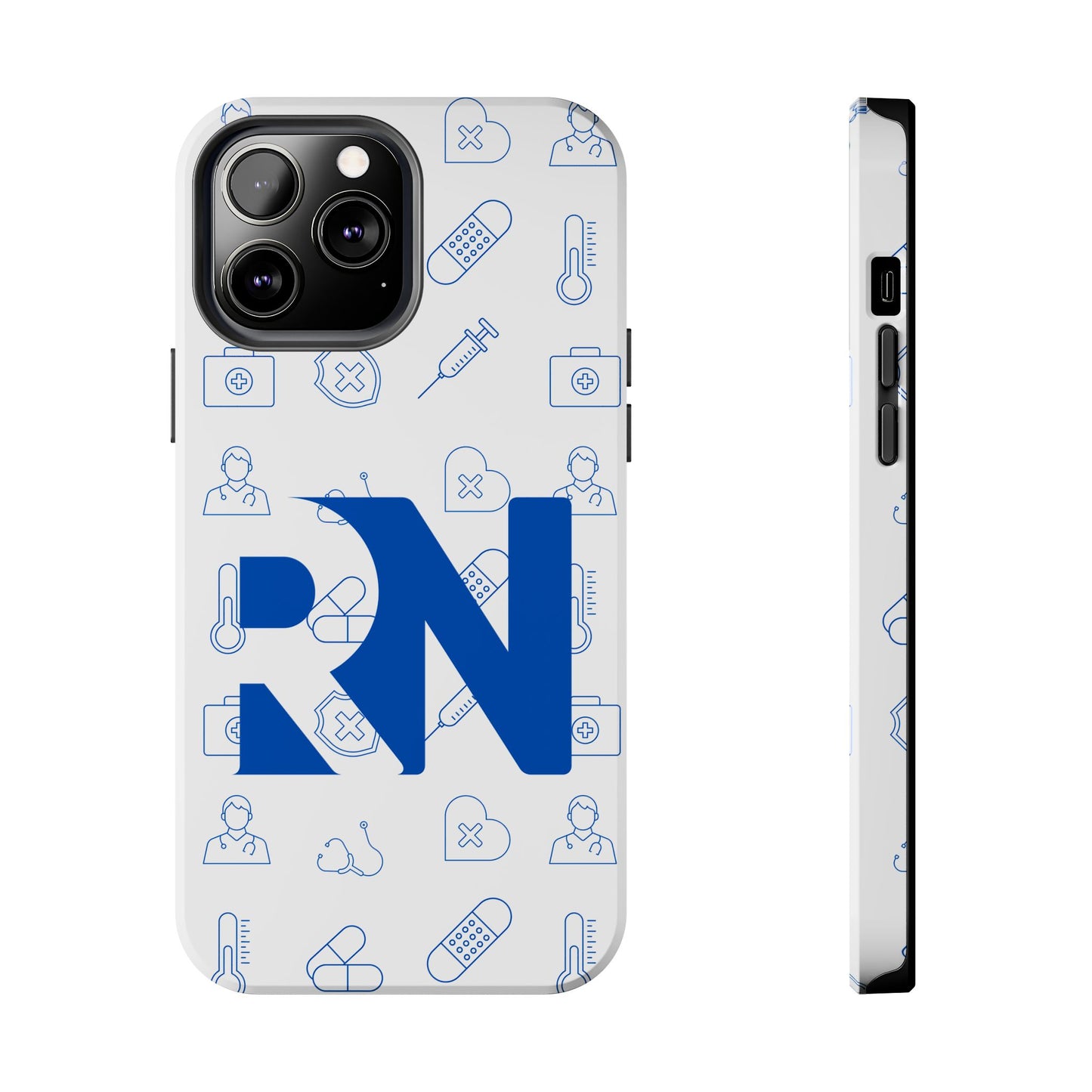 RN Nursing Theme Tough Durable Drop Protection Phone Case, Gift for Nurses, RN Phone Cover