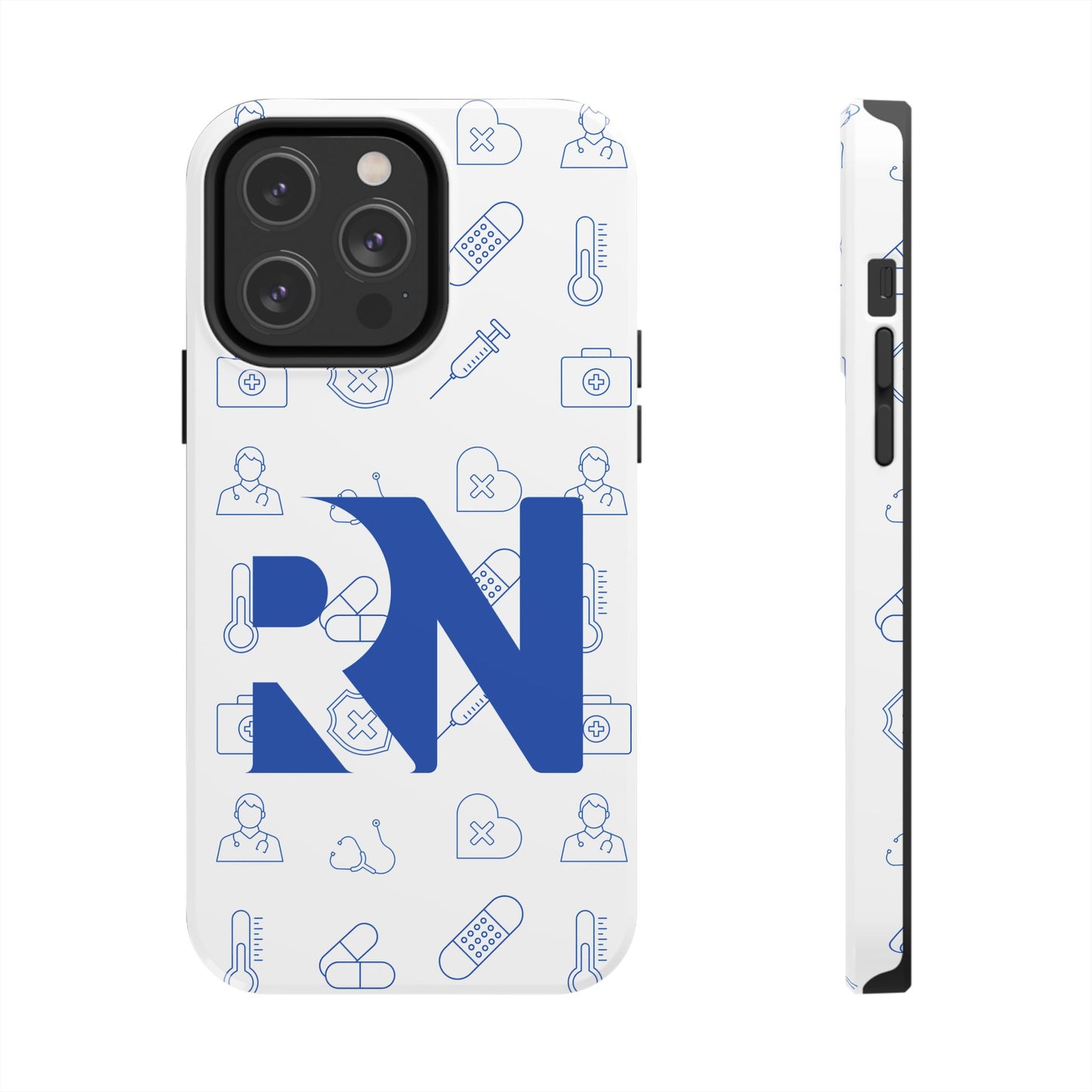 RN Nursing Theme Tough Durable Drop Protection Phone Case, Gift for Nurses, RN Phone Cover