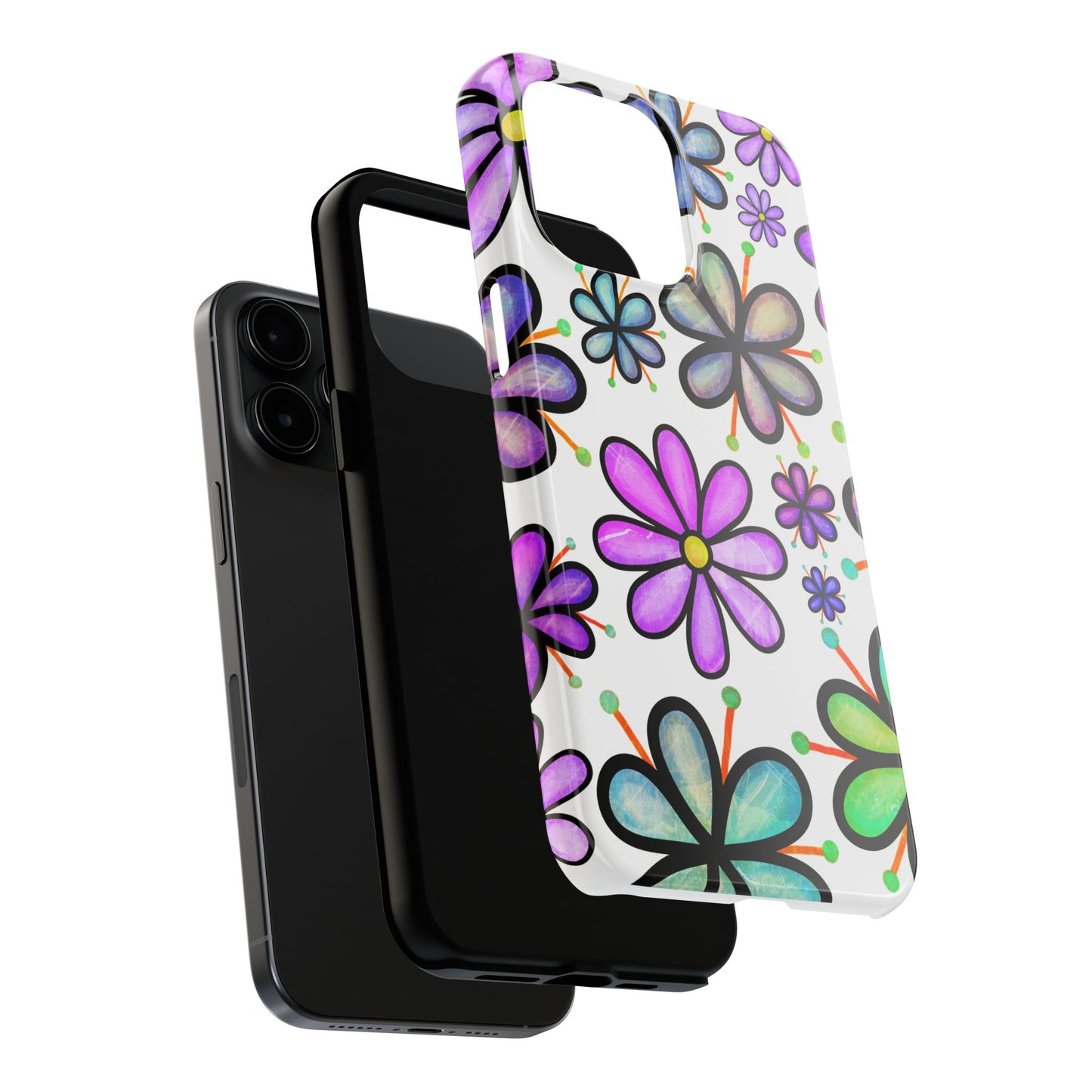 Floral Tough Phone Case, Durable Drop Protection Phone Cover