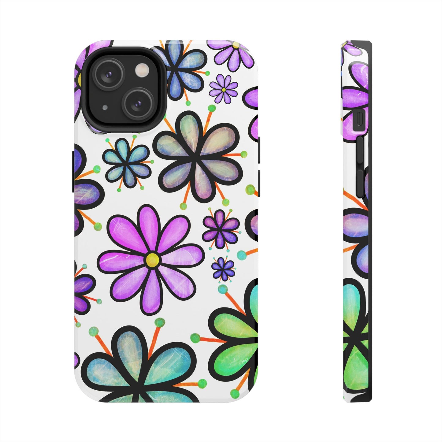 Floral Tough Phone Case, Durable Drop Protection Phone Cover