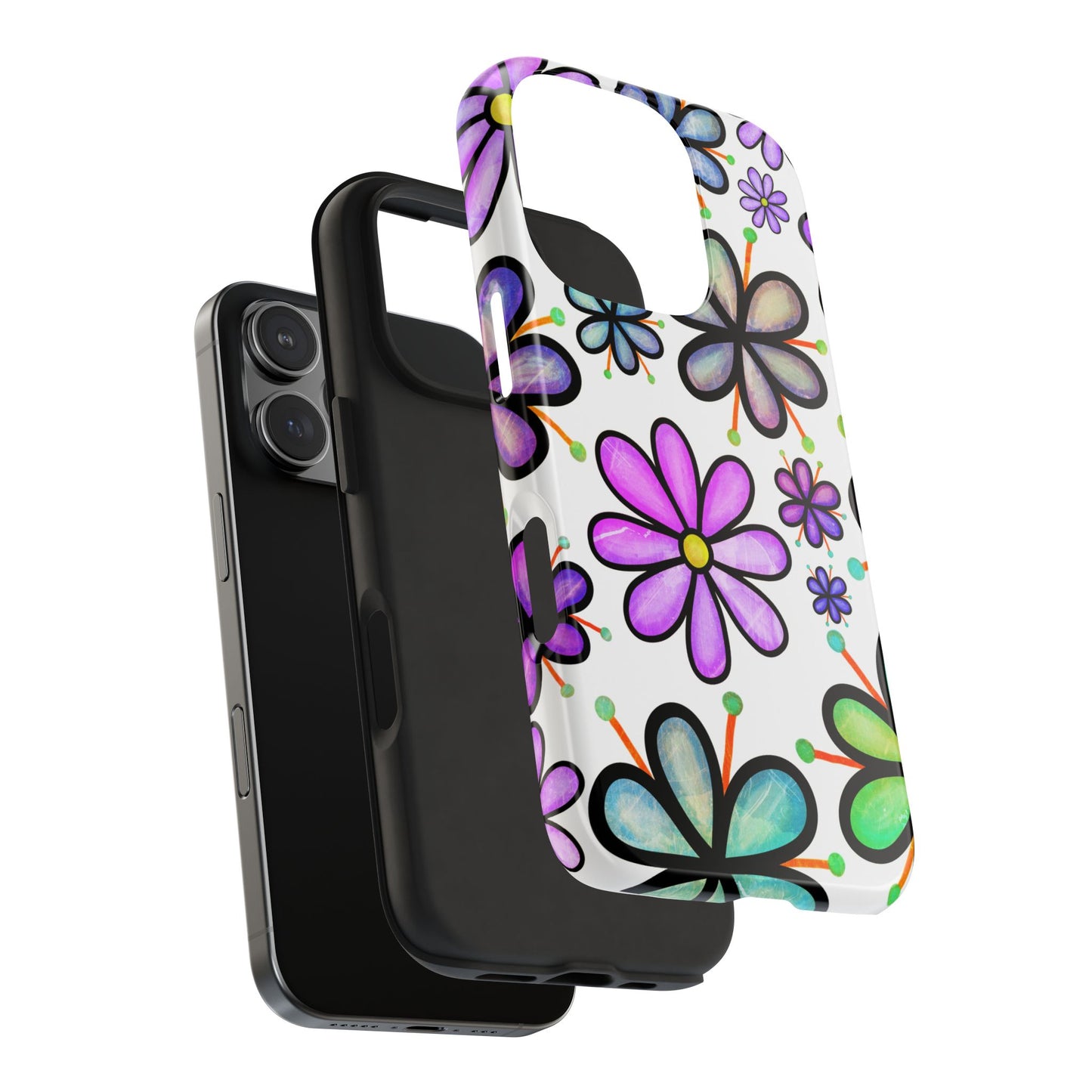 Floral Tough Phone Case, Durable Drop Protection Phone Cover