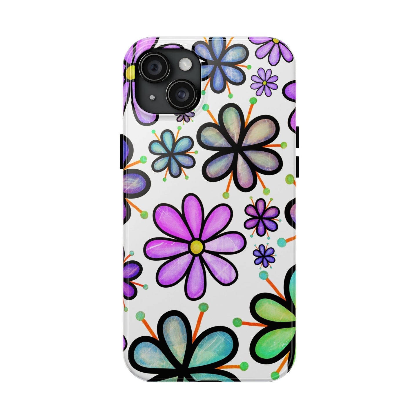 Floral Tough Phone Case, Durable Drop Protection Phone Cover