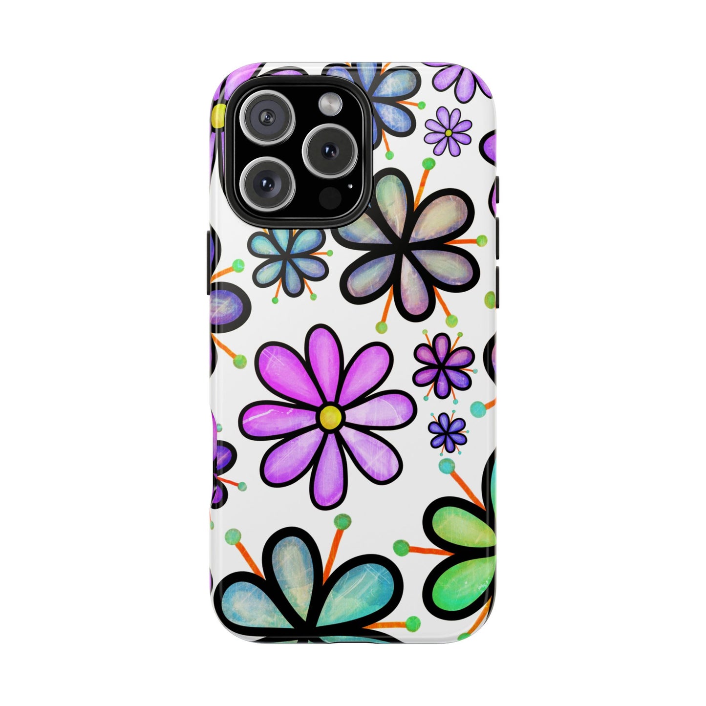 Floral Tough Phone Case, Durable Drop Protection Phone Cover