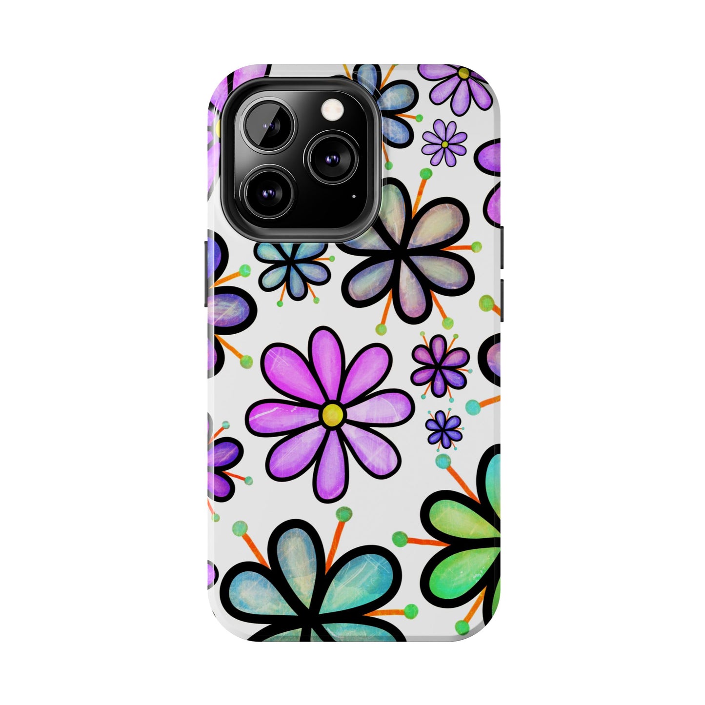 Floral Tough Phone Case, Durable Drop Protection Phone Cover