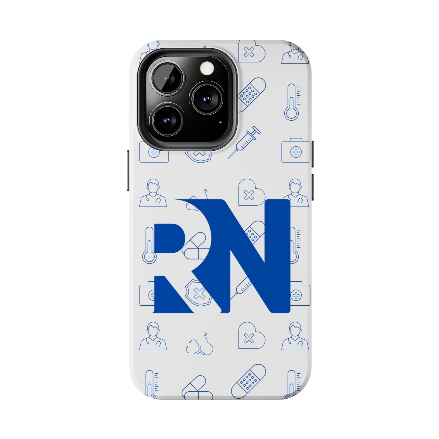RN Nursing Theme Tough Durable Drop Protection Phone Case, Gift for Nurses, RN Phone Cover